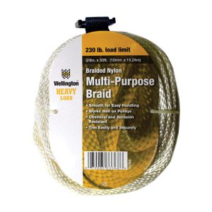 Wellington 3/8 in. D X 50 ft. L White Solid Braided Nylon Rope