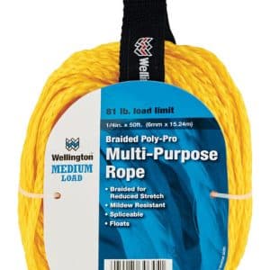 Wellington 1/4 in. D X 50 ft. L Yellow Braided Poly Rope