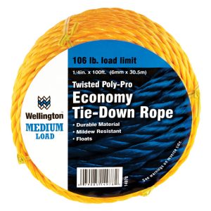 Wellington 1/4 in. D X 100 ft. L Yellow Twisted Poly Tie-Down Rope