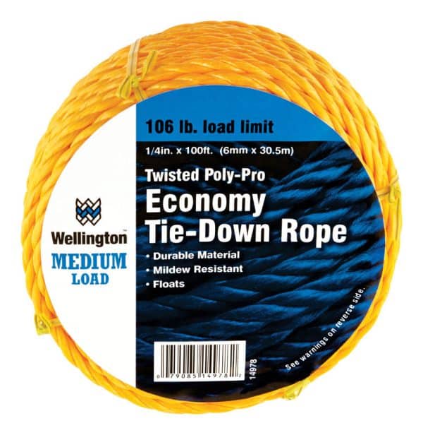 Wellington 1/4 in. D X 100 ft. L Yellow Twisted Poly Tie-Down Rope