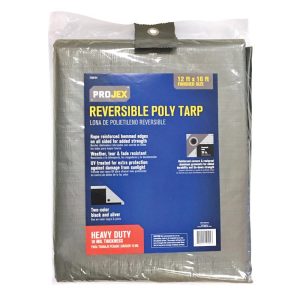 Projex 12 ft. W X 16 ft. L Heavy Duty Polyethylene Reversible Tarp Black/Silver