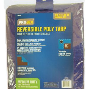 Projex 20 ft. W X 40 ft. L Medium Duty Polyethylene Reversible Tarp Blue/Brown