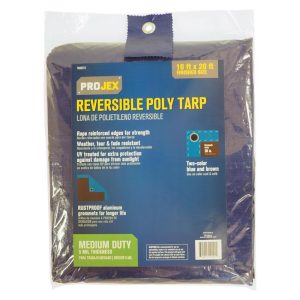 Projex 16 ft. W X 20 ft. L Medium Duty Polyethylene Reversible Tarp Blue/Brown