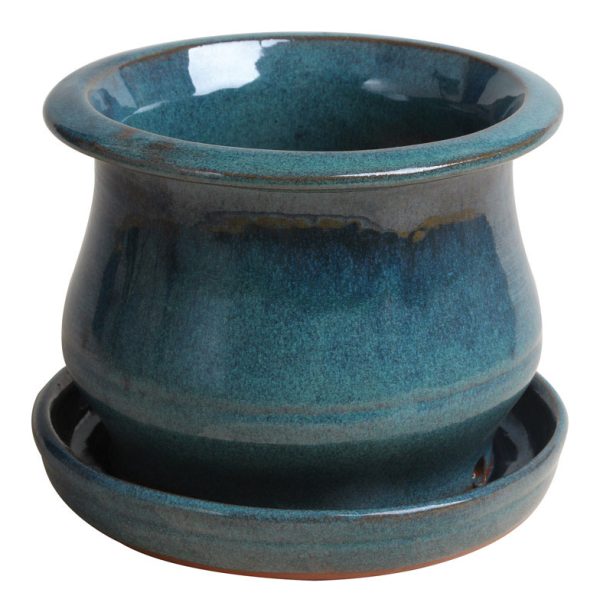 Trendspot 6 in. H X 6 in. W Ceramic Planter Aqua Blue