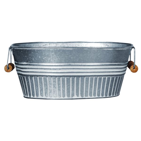 Robert Allen 9 in. H X 12 in. W X 6 in. D Metal Tub Planter Galvanized