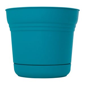 Bloem Saturn 4.5 in. H X 5 in. D Resin Planter Bermuda Teal