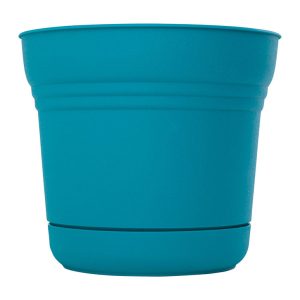 Bloem Saturn 8.5 in. H X 10 in. D Plastic Planter Bermuda Teal