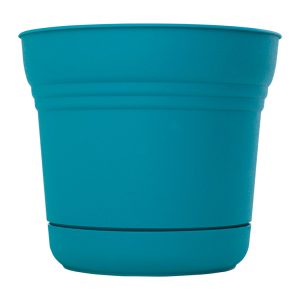 Bloem Saturn 6.5 in. H X 7 in. D Resin Planter Bermuda Teal