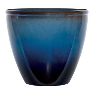 Suncast Seneca 14 in. H X 16 in. W Resin Modern Planter Blue/Brown
