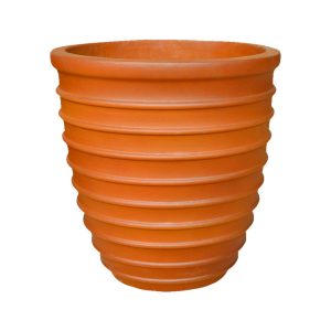 Southern Patio GRC 14-3/4 in. H X 14 in. W Cement Round Midrise Planter Terracotta