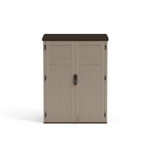 Suncast 4 ft. x 2 ft. Plastic Vertical Pent Storage Shed with Floor Kit Beige