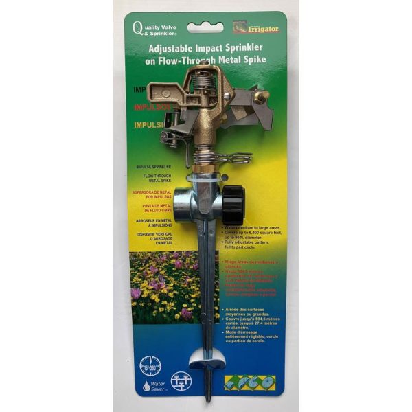 Quality Valve and Sprinkler Irrigator Pro Brass Non-Tipping Base Impulse Sprinkler 6361 sq ft 1 pk
