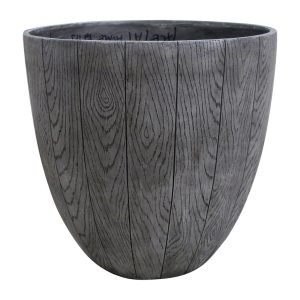 Southern Patio 14.53 in. H X 15 in. W Resin Woodgrain Planter Graywood