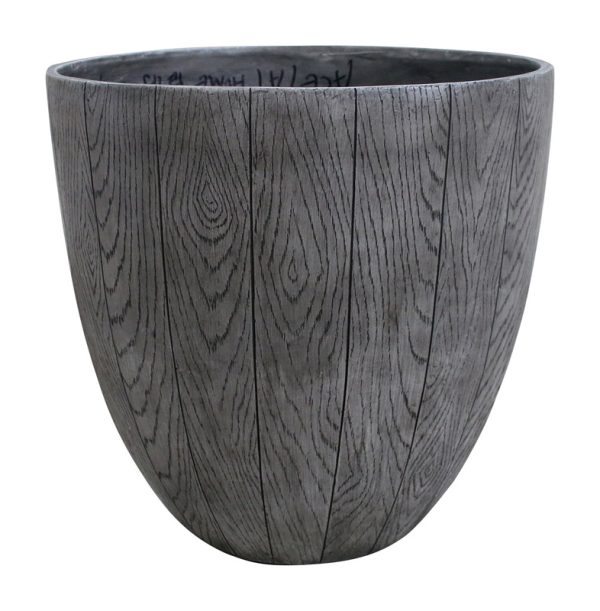Southern Patio 14.53 in. H X 15 in. W Resin Woodgrain Planter Graywood