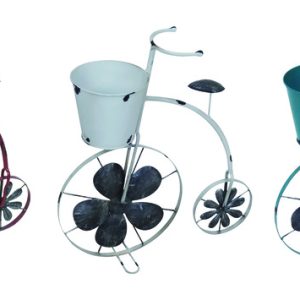 Infinity 18 in. H X 5.5 in. W X 16.37 in. D Metal Bicycle Planter Assorted