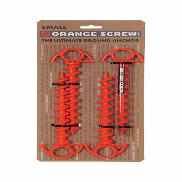 Orange Screw Ground Anchor 4 pk