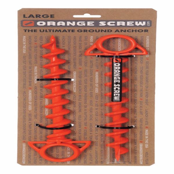 Orange Screw Ground Anchor 2 pk