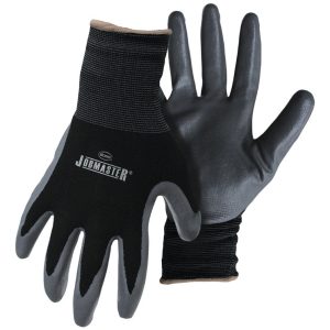 Boss JobMaster Men's Indoor/Outdoor High Dexterity Palm Gloves Black/Gray M 1 pair