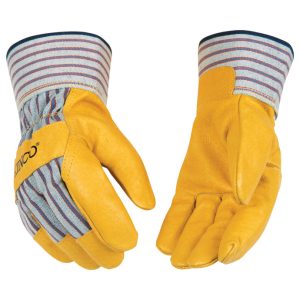 Kinco Men's Indoor/Outdoor Palm Gloves Yellow L 1 pair