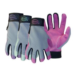 Boss Guard Women's Indoor/Outdoor Mechanic's Glove Assorted L 1 pk