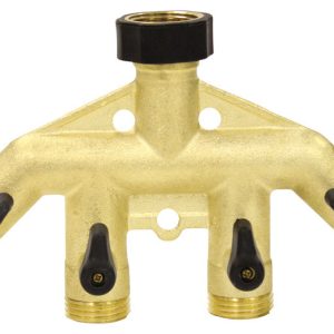 Gilmour 3/4 in. Brass Threaded Male 4-Way Shut-off Valve