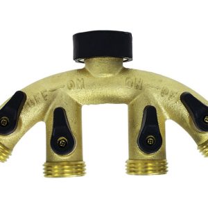 Gilmour 5/8 in. Brass Threaded Male 4-Way Shut-off Valve
