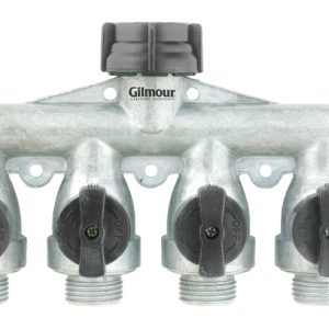 Gilmour 5/8 in. Metal Threaded Male 4-Way Shut-off Valve