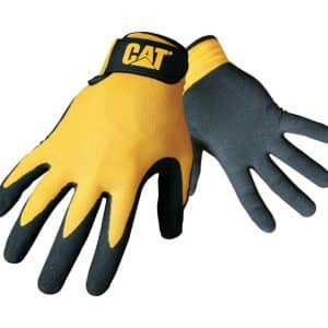 CAT Men's Indoor/Outdoor Palm Work Gloves Black/Yellow L 1 pair