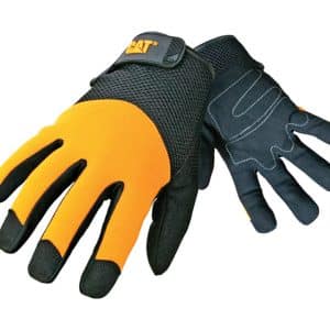 CAT Men's Indoor/Outdoor Padded Work Gloves Black/Yellow L 1 pair