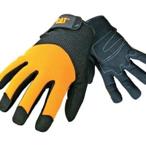 CAT Men's Indoor/Outdoor Padded Work Gloves Black/Yellow XL 1 pair