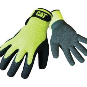 CAT Men's Indoor/Outdoor Palm Work Gloves High-Vis Green L 1 pair