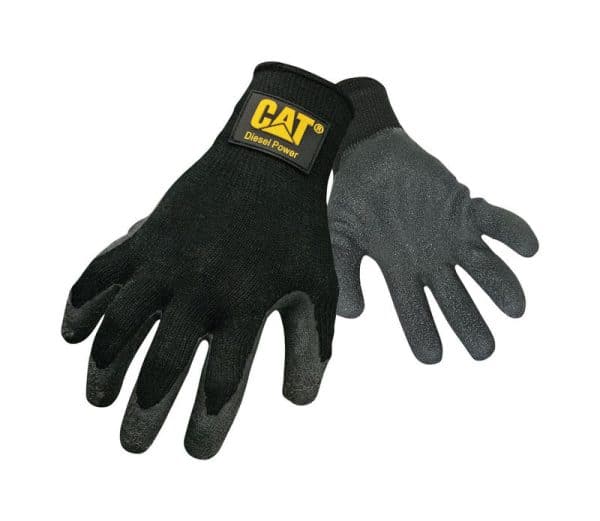 CAT Men's Indoor/Outdoor Dipped Work Gloves Black XL 1 pair