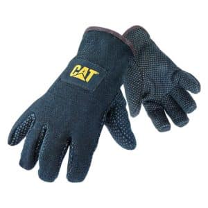 CAT Men's Indoor/Outdoor Dotted Jersey Work Gloves Black L 1 pair