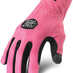 Ironclad Tuff Chix M Synthetic Leather Fleece Back Pink/Black Gloves