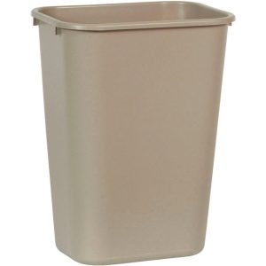 Rubbermaid Deskside 10.25 gal Beige Resin Rectangle Garbage Can