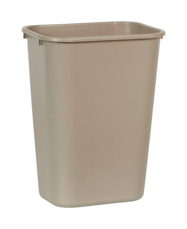 Rubbermaid Deskside 10.25 gal Beige Resin Rectangle Garbage Can