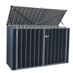 Build-Well 6 ft. x 3 ft. Metal Horizontal Modern Storage Shed without Floor Kit Gray