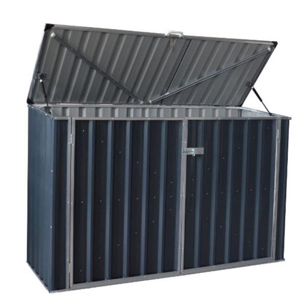 Build-Well 6 ft. x 3 ft. Metal Horizontal Modern Storage Shed without Floor Kit Gray