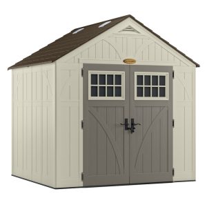 Suncast Tremont 8 ft. x 7 ft. Plastic Vertical Greenhouse Storage Shed with Floor Kit