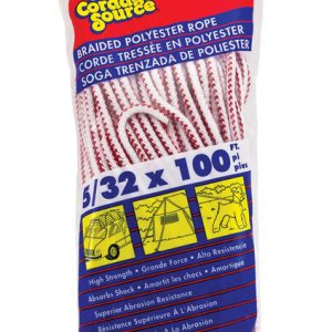 The Cordage Source 5/32 in. D X 100 ft. L White Braided Polyester Rope