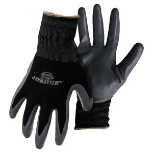 Boss JobMaster Men's Indoor/Outdoor High Dexterity Palm Gloves Black/Gray XL 1 pair