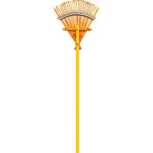 Rugg 45 in. 26 Tine Bamboo Rake Wood Handle