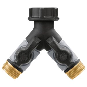 Orbit Pro Flo 3/4 in. Metal Threaded Female/Male Y-Hose Connector with Shut Offs