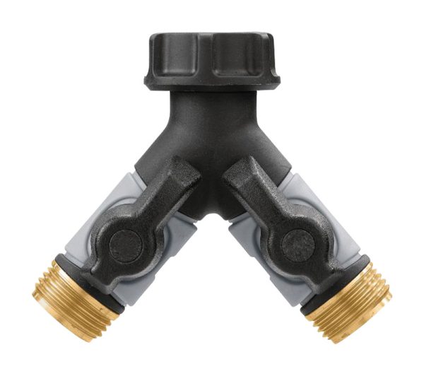 Orbit Pro Flo 3/4 in. Metal Threaded Female/Male Y-Hose Connector with Shut Offs
