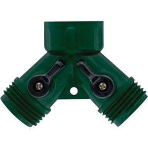 Orbit 3/4 in. Plastic Threaded Female/Male Y-Hose Connector with Shut Offs