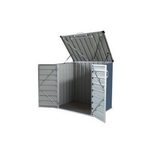 Build-Well 5 ft. x 3 ft. Metal Horizontal Modern Storage Shed without Floor Kit Gray