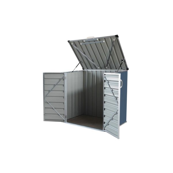 Build-Well 5 ft. x 3 ft. Metal Horizontal Modern Storage Shed without Floor Kit Gray