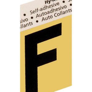 Hy-Ko 1-1/2 in. Black Aluminum Self-Adhesive Letter F 1 pc