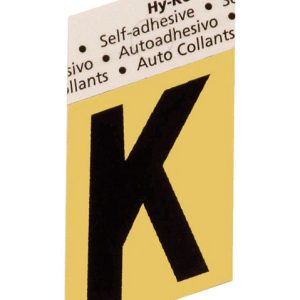 Hy-Ko 1-1/2 in. Black Aluminum Self-Adhesive Letter K 1 pc
