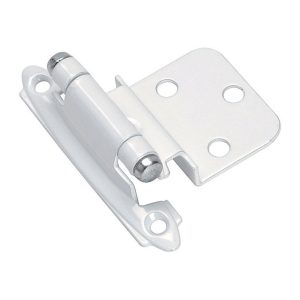 Amerock 2-15/79 in. W X 2-3/4 in. L White Steel Self-Closing Hinge 2 pk